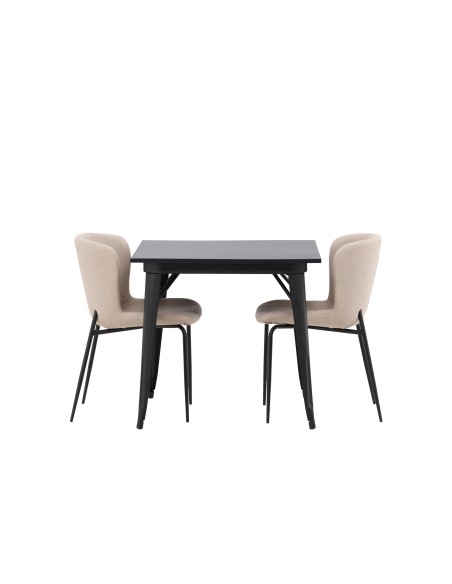 Matgrupp Tempe med Modesto matstolar, 80 × 80 cm