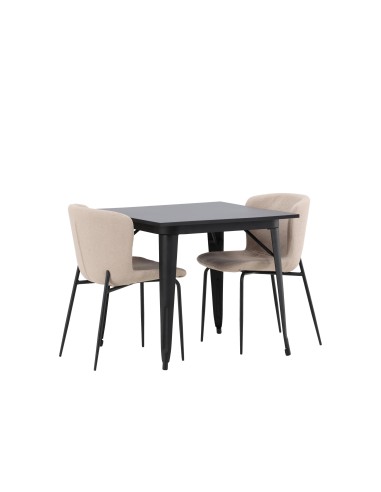 Matgrupp Tempe med Modesto matstolar, 80 × 80 cm