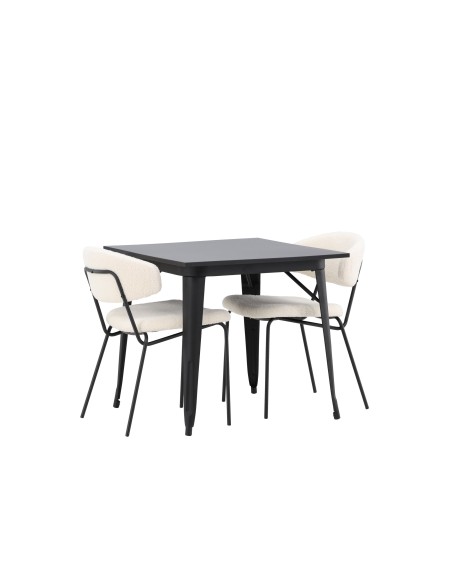 Matgrupp Tempe med Chico matstolar, 80 × 80 cm