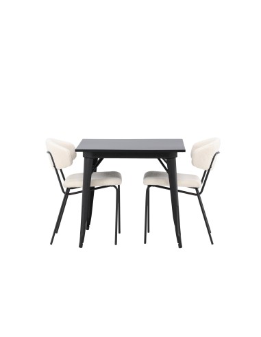 Matgrupp Tempe med Chico matstolar, 80 × 80 cm