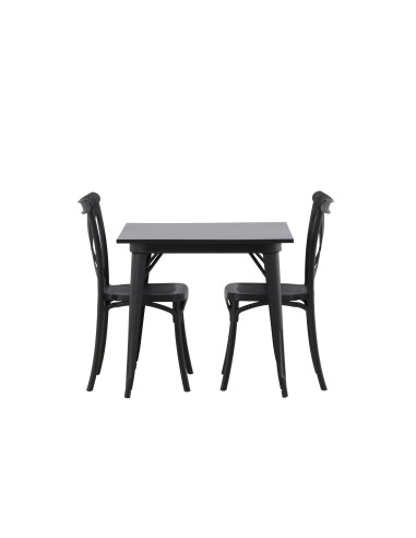 Matgrupp Tempe med Crosett matstolar, 80 × 80 cm