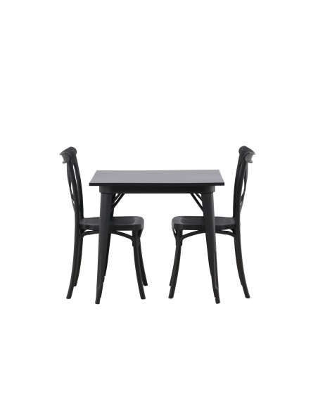 Matgrupp Tempe med Crosett matstolar, 80 × 80 cm
