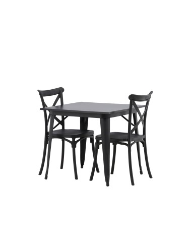 Matgrupp Tempe med Crosett matstolar, 80 × 80 cm