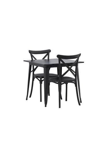 Matgrupp Tempe med Crosett matstolar, 80 × 80 cm