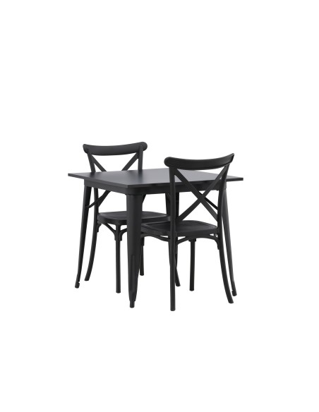 Matgrupp Tempe med Crosett matstolar, 80 × 80 cm