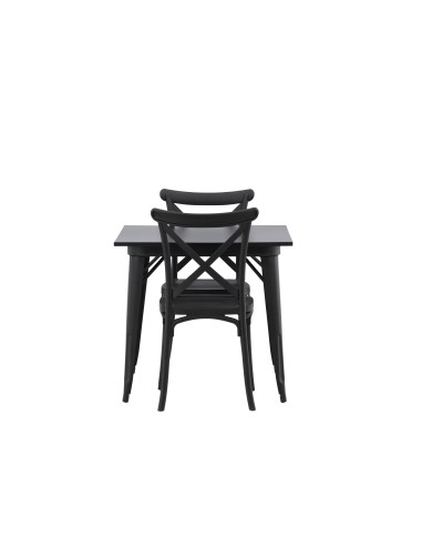 Matgrupp Tempe med Crosett matstolar, 80 × 80 cm