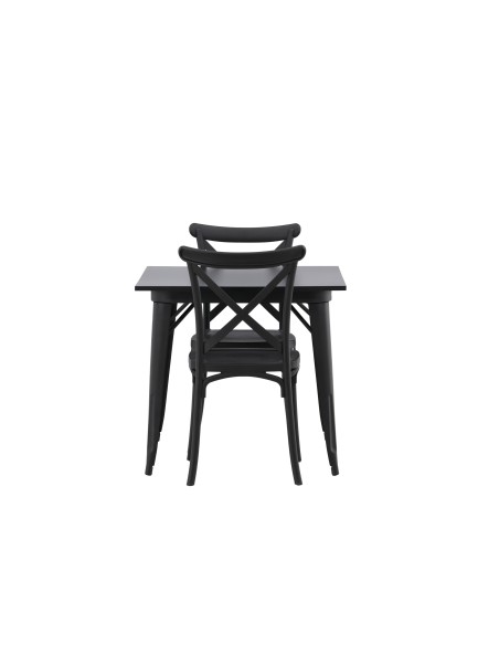 Matgrupp Tempe med Crosett matstolar, 80 × 80 cm