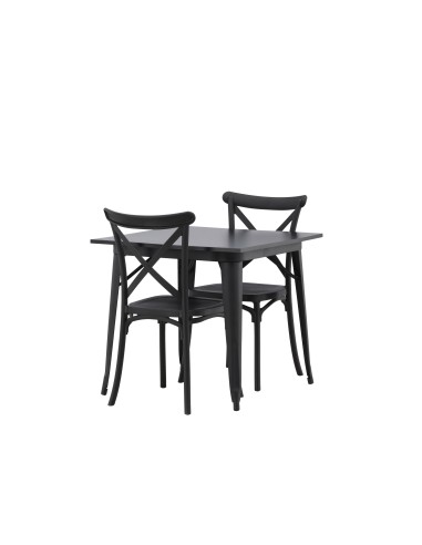 Matgrupp Tempe med Crosett matstolar, 80 × 80 cm