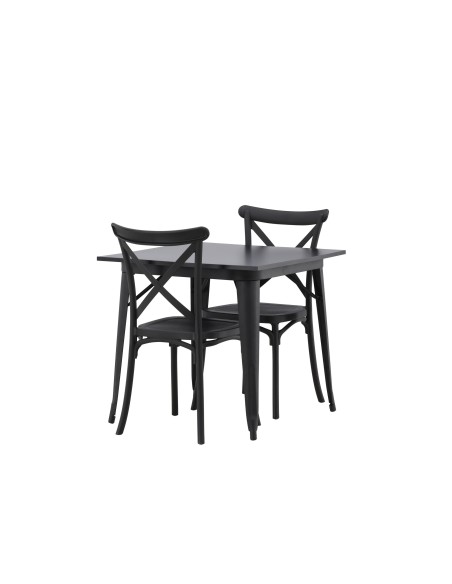 Matgrupp Tempe med Crosett matstolar, 80 × 80 cm