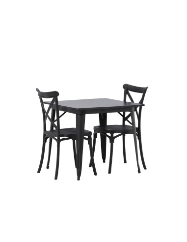 Matgrupp Tempe med Crosett matstolar, 80 × 80 cm