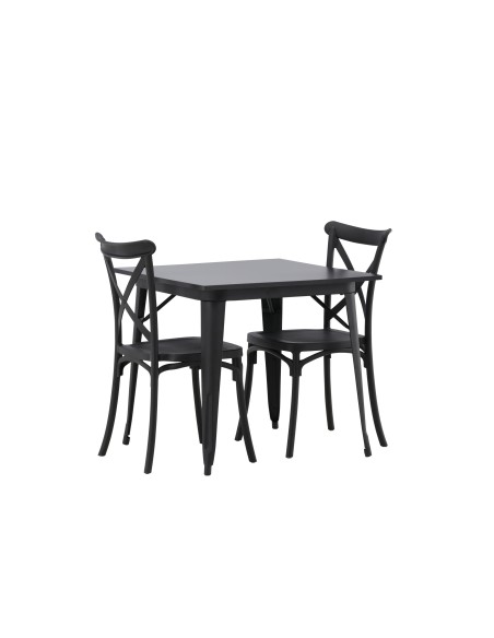 Matgrupp Tempe med Crosett matstolar, 80 × 80 cm