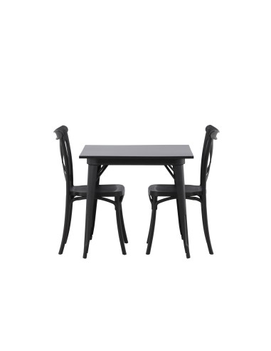 Matgrupp Tempe med Crosett matstolar, 80 × 80 cm
