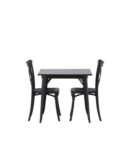 Matgrupp Tempe med Crosett matstolar, 80 × 80 cm