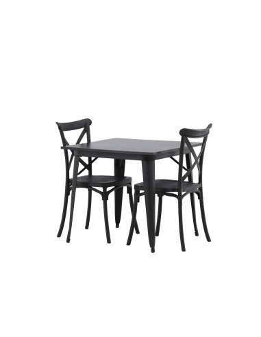 Matgrupp Tempe med Crosett matstolar, 80 × 80 cm