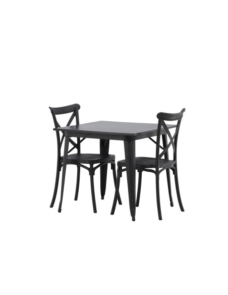 Matgrupp Tempe med Crosett matstolar, 80 × 80 cm