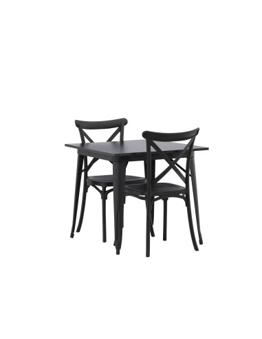 Matgrupp Tempe med Crosett matstolar, 80 × 80 cm