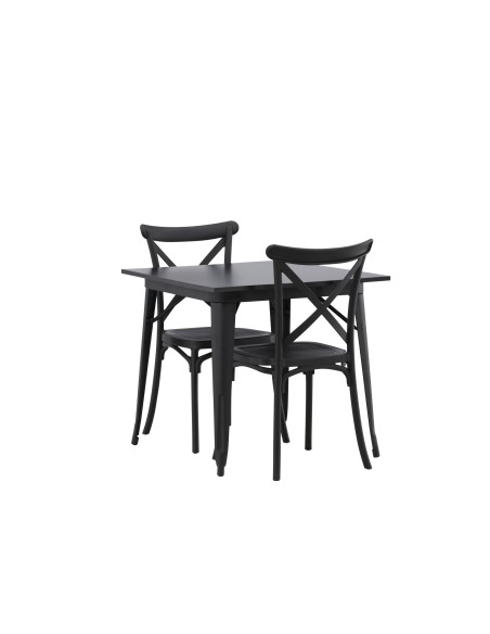 Matgrupp Tempe med Crosett matstolar, 80 × 80 cm
