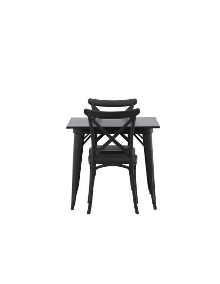 Matgrupp Tempe med Crosett matstolar, 80 × 80 cm