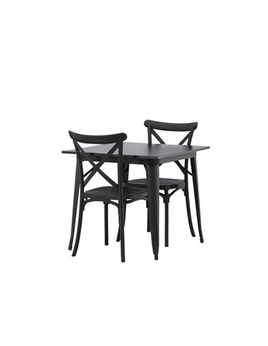 Matgrupp Tempe med Crosett matstolar, 80 × 80 cm