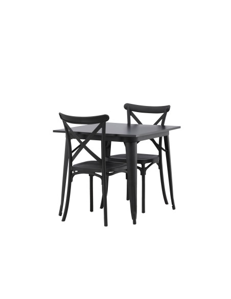 Matgrupp Tempe med Crosett matstolar, 80 × 80 cm