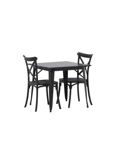 Matgrupp Tempe med Crosett matstolar, 80 × 80 cm