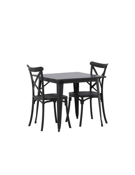 Matgrupp Tempe med Crosett matstolar, 80 × 80 cm