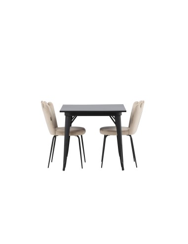 Matgrupp Tempe med Limhamn matstolar, 80 × 80 cm