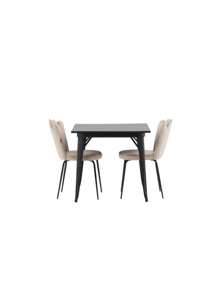 Matgrupp Tempe med Limhamn matstolar, 80 × 80 cm