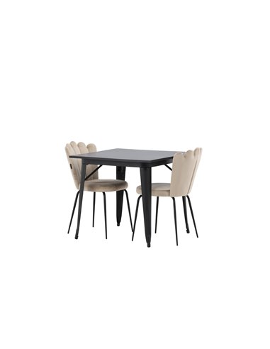 Matgrupp Tempe med Limhamn matstolar, 80 × 80 cm