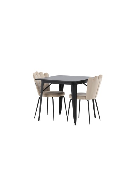 Matgrupp Tempe med Limhamn matstolar, 80 × 80 cm