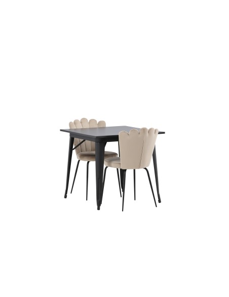 Matgrupp Tempe med Limhamn matstolar, 80 × 80 cm