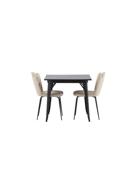 Matgrupp Tempe med Limhamn matstolar, 80 × 80 cm