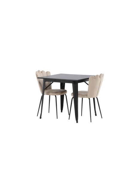 Matgrupp Tempe med Limhamn matstolar, 80 × 80 cm