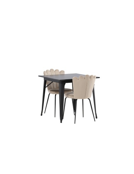 Matgrupp Tempe med Limhamn matstolar, 80 × 80 cm