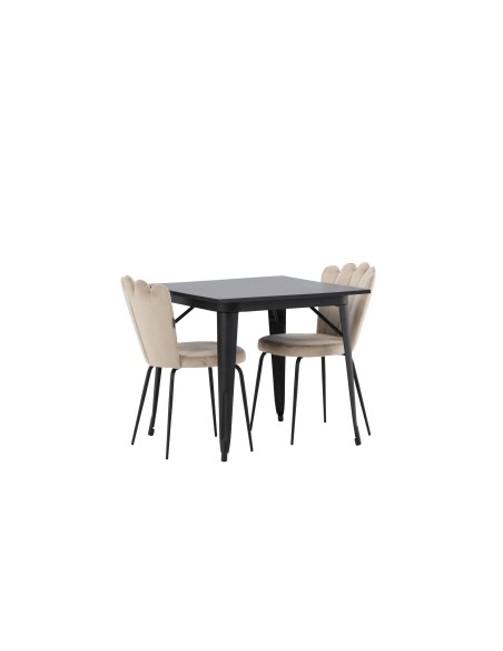 Matgrupp Tempe med Limhamn matstolar, 80 × 80 cm