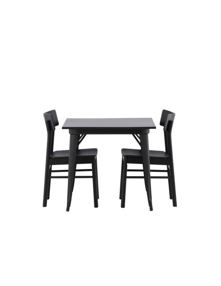Matgrupp Tempe med Montros matstolar, 80 × 80 cm