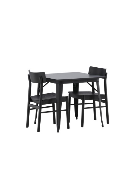 Matgrupp Tempe med Montros matstolar, 80 × 80 cm