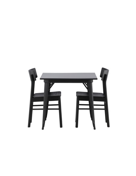 Matgrupp Tempe med Montros matstolar, 80 × 80 cm