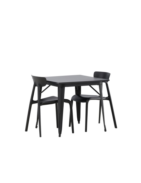 Matgrupp Tempe med Ursholmen matstolar, 80 × 80 cm