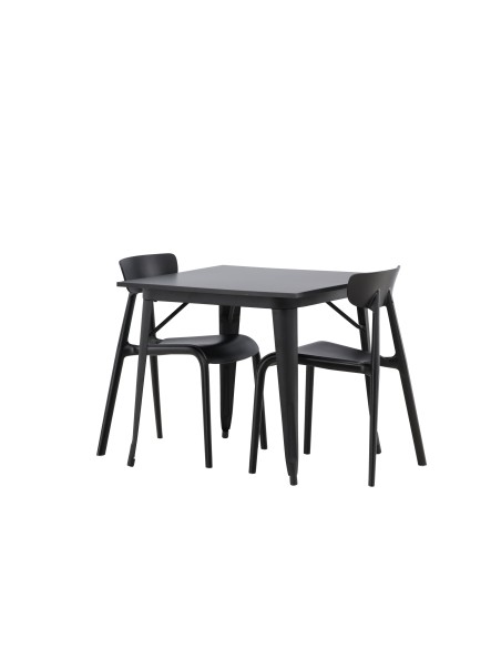 Matgrupp Tempe med Ursholmen matstolar, 80 × 80 cm