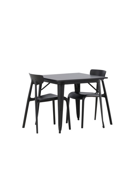Matgrupp Tempe med Ursholmen matstolar, 80 × 80 cm