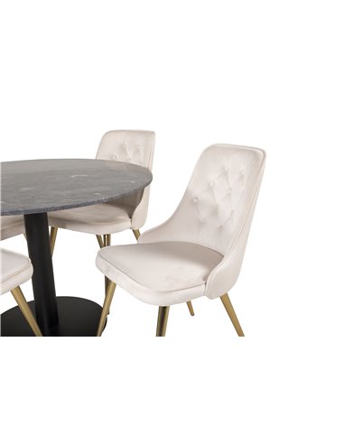 Matgrupp Estelle med Velvet Deluxe matstolar