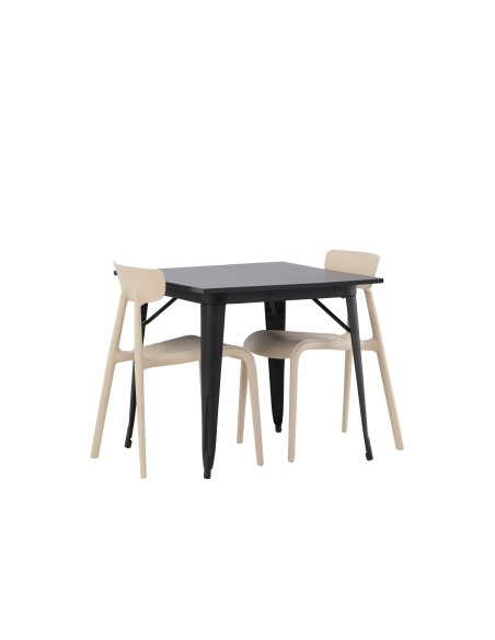 Matgrupp Tempe med Ursholmen matstolar, 80 × 80 cm