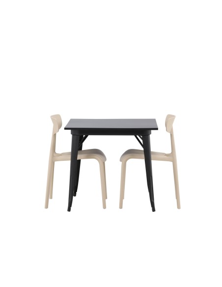 Matgrupp Tempe med Ursholmen matstolar, 80 × 80 cm