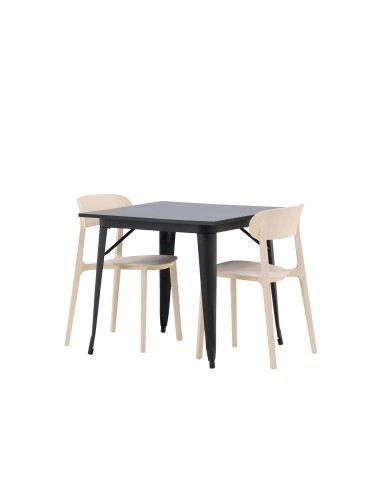 Matgrupp Tempe med Åstol matstolar, 80 × 80 cm