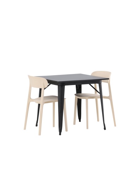 Matgrupp Tempe med Åstol matstolar, 80 × 80 cm