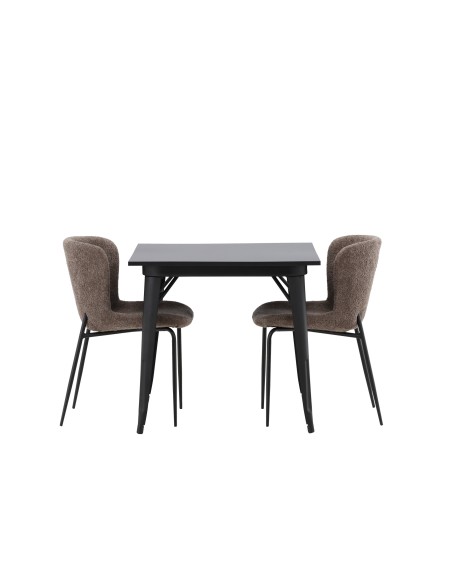 Matgrupp Tempe med Modesto matstolar, 80 × 80 cm