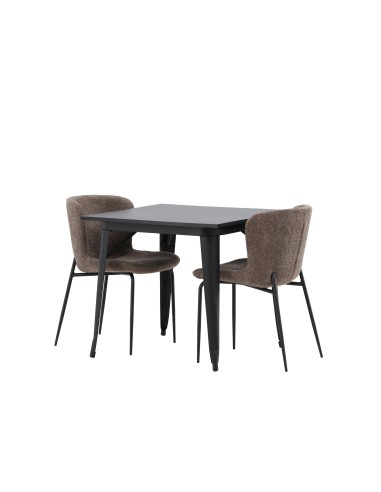 Matgrupp Tempe med Modesto matstolar, 80 × 80 cm