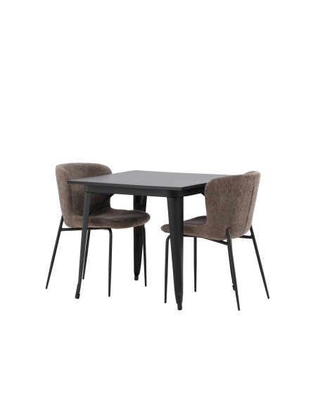 Matgrupp Tempe med Modesto matstolar, 80 × 80 cm