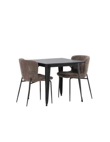 Matgrupp Tempe med Modesto matstolar, 80 × 80 cm